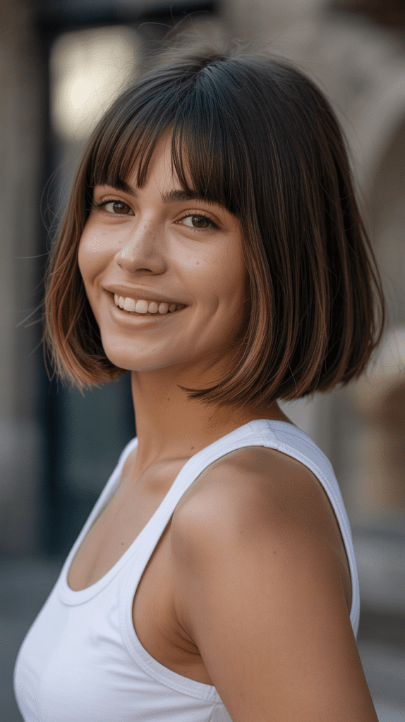 Blunt Cut Bob with Full Bangs