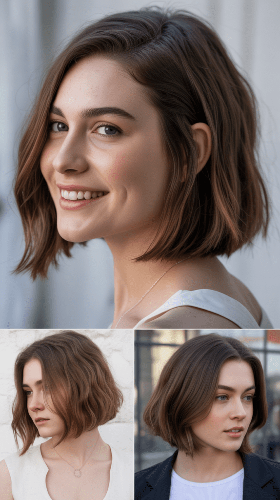 Chin-Length Bob with Deep Side Part