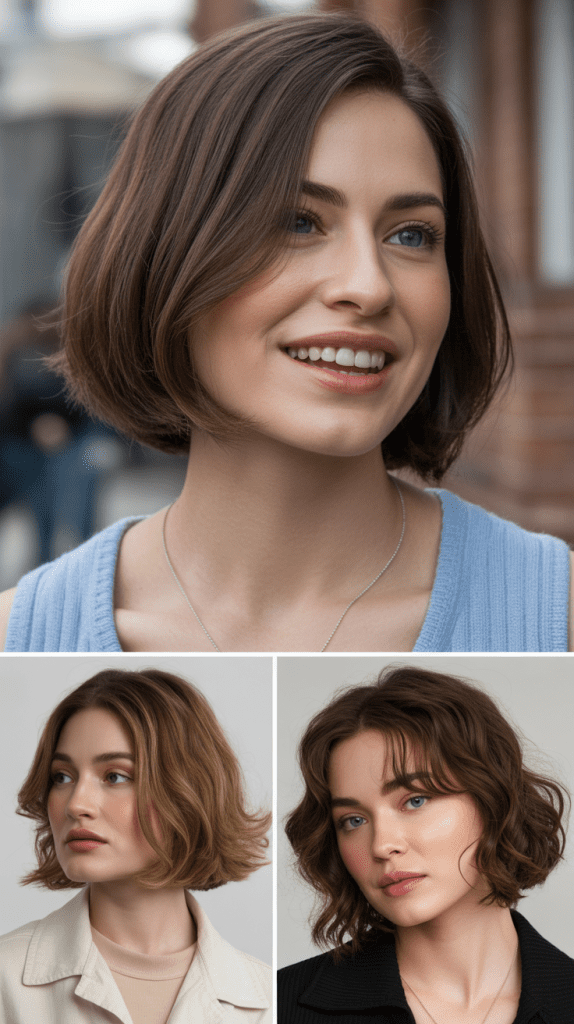 Chin-Length Bob with Side-Swept Style
