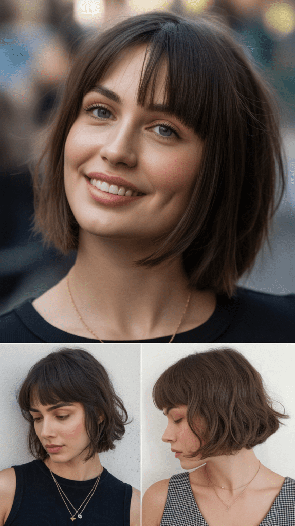 Chin-Length Bob with Piecey Fringe