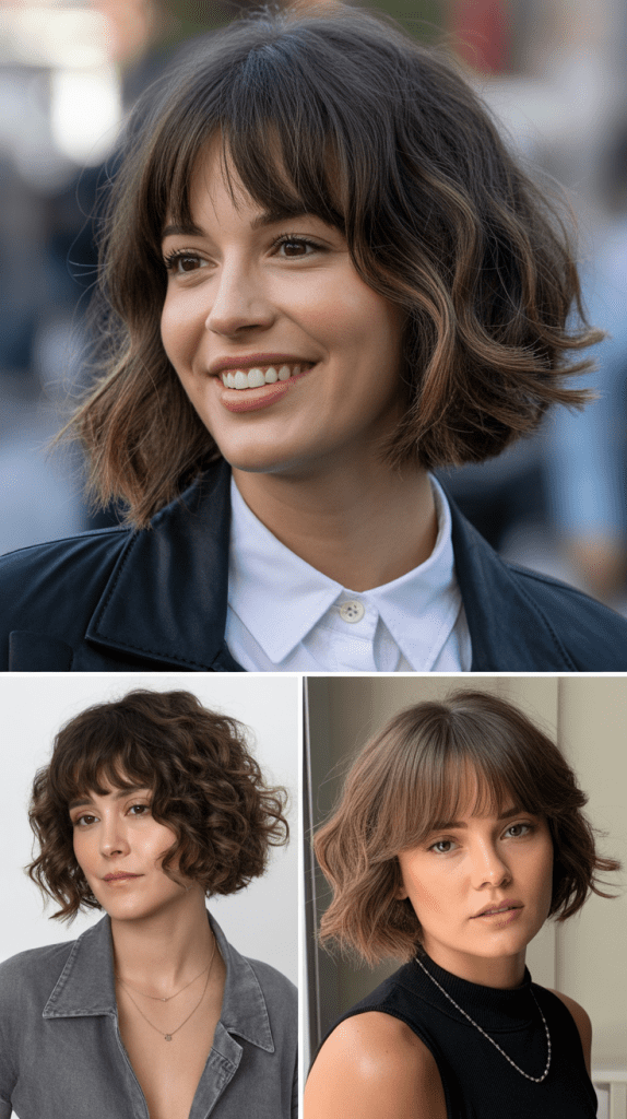 Chin-Length Shag with Curtain Bangs