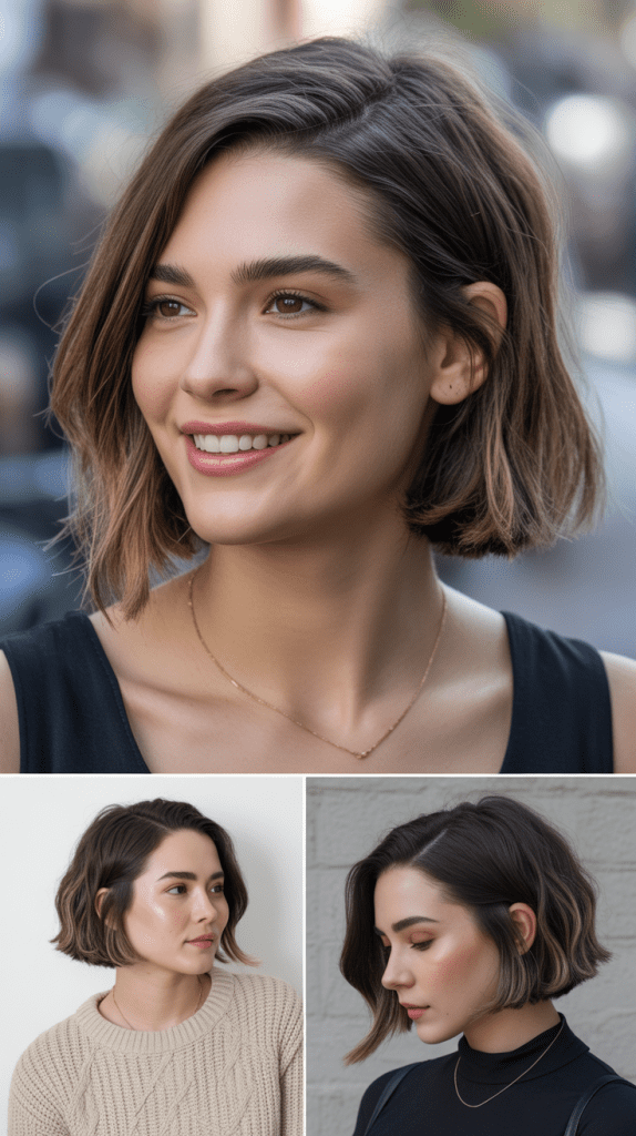 Chin-Length Bob with Half-Up Styling