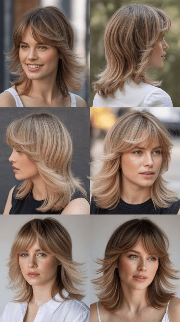 Modern Mullet Layers with Micro Bangs