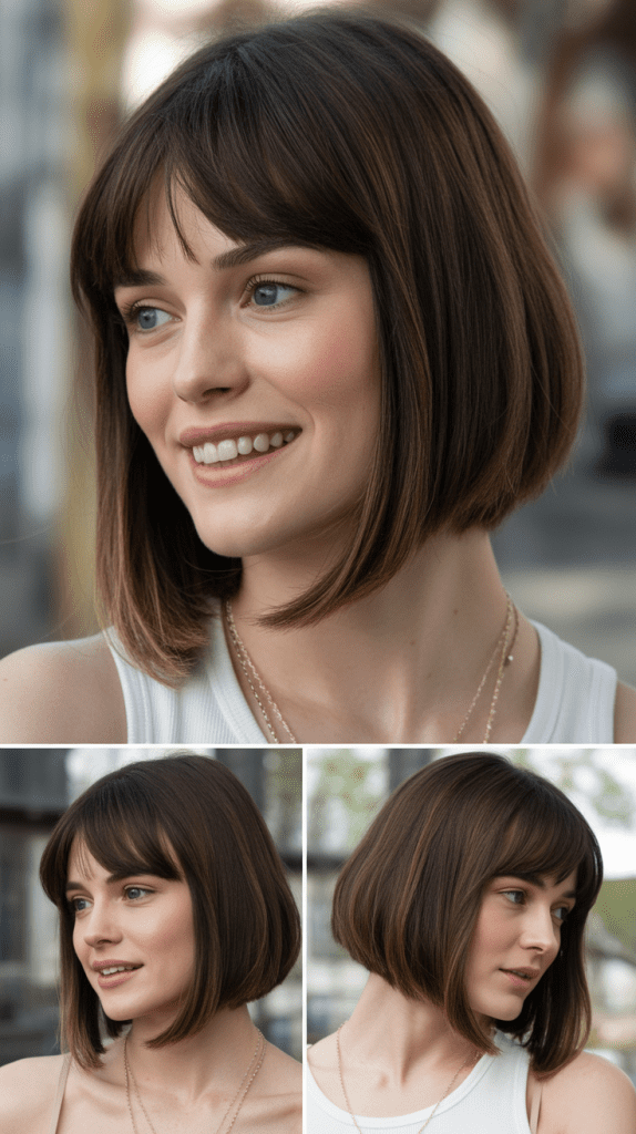 Blunt Bob With Long Side Bangs