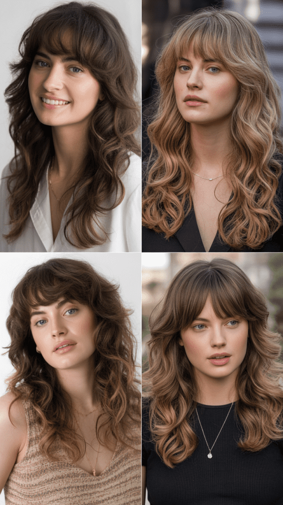 Long Sweeping Bangs With Voluminous Waves