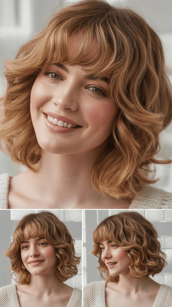 Tousled Wavy Cut with Bardot Bangs