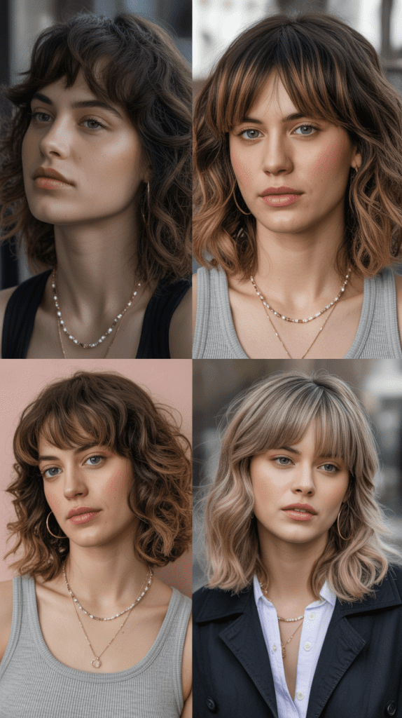 Choppy Bangs with Medium Wavy Hair
