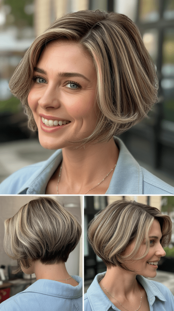 Concave Bob with Curved Lines