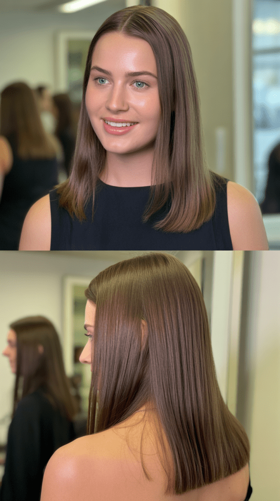 Sleek Straight with Deep Part