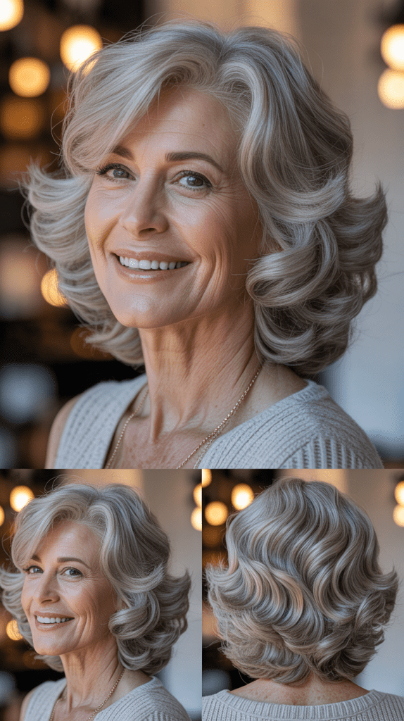 Textured Waves with Side-Swept Bangs