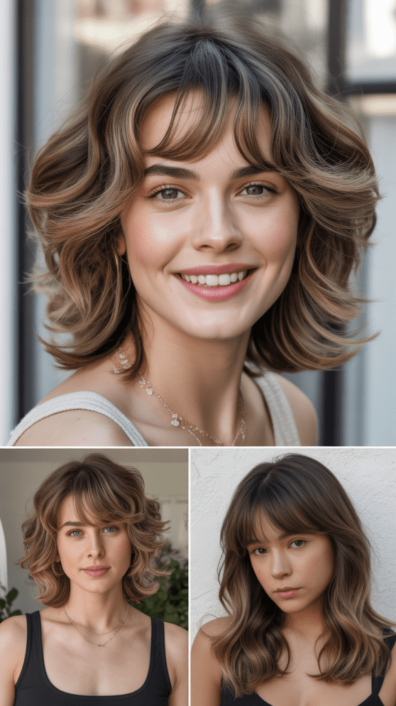 Feathered Collarbone Cut With Wispy Bangs
