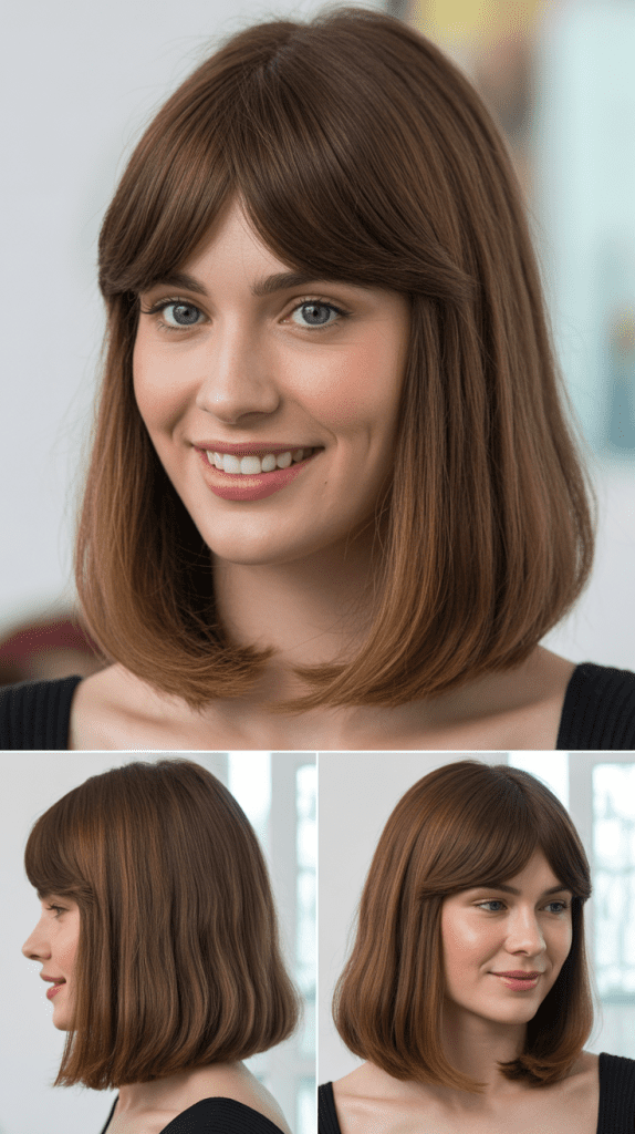 Curtain Bangs with Layered Ends