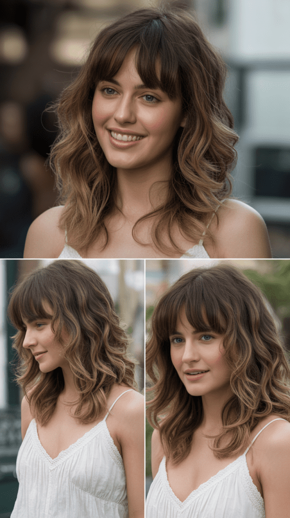 Blended Bangs With Loose Bohemian Waves