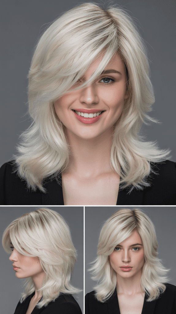  Layered Hair With Platinum Blonde