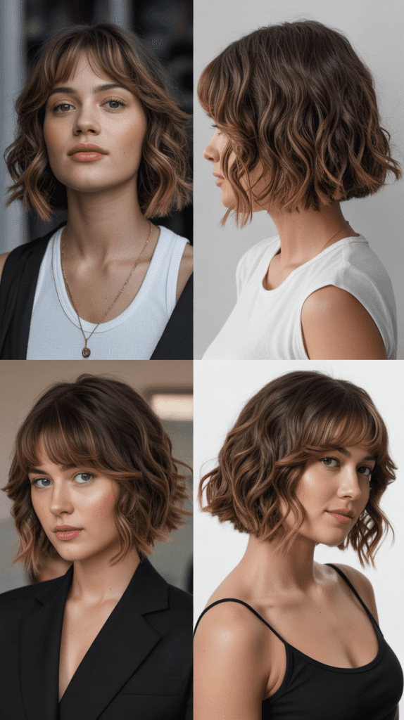 Wavy Bob With Arched Bangs