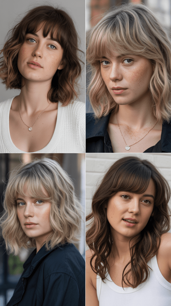Feathered Bangs with Medium Layers
