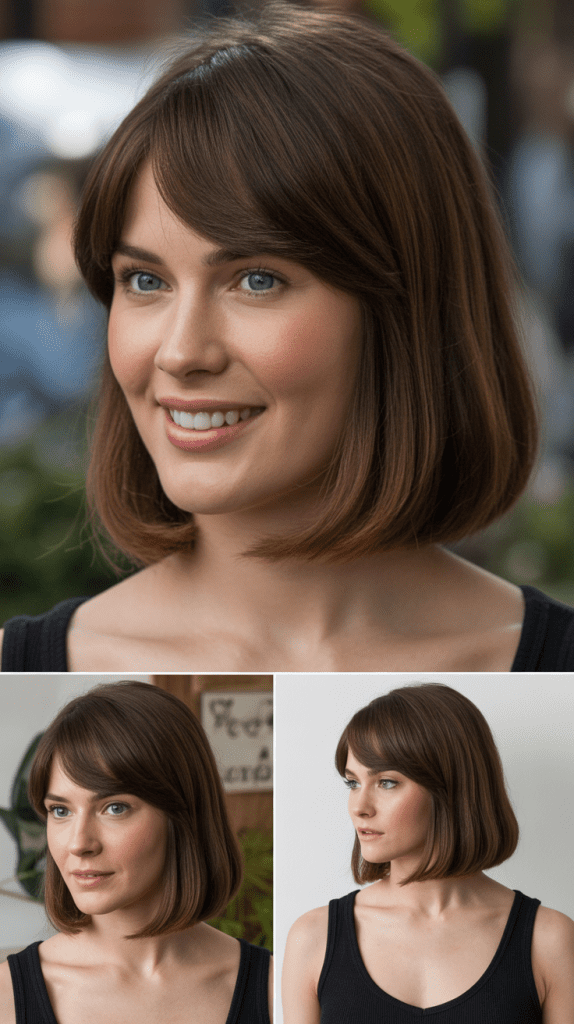 Long Bob with Side Swept Bangs