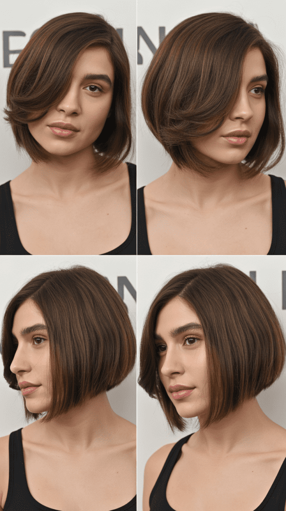 Inverted Bob with Sweeping Side Bangs