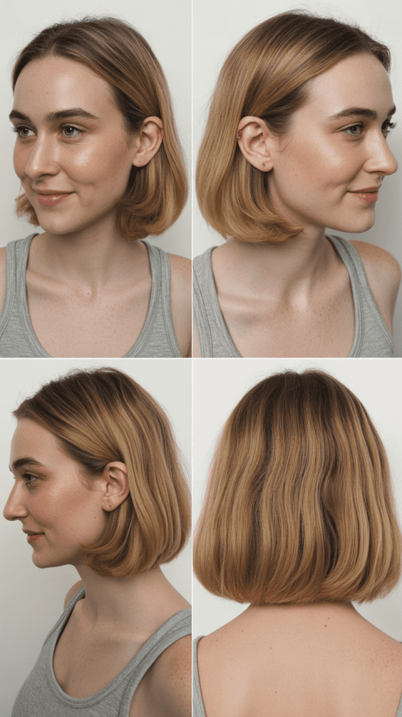 Long Bob with Tucked-Behind-Ears Styling