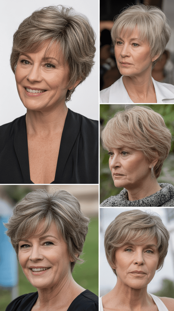 Layered Pixie with Long Bangs