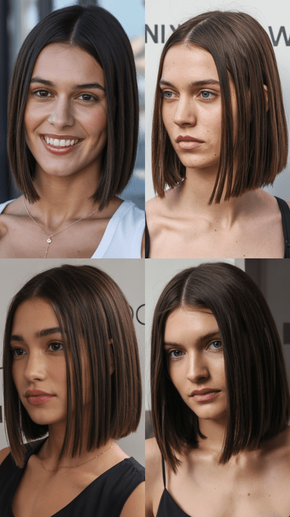  Sleek Middle Part Long
Bob 