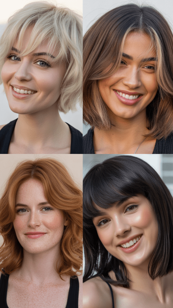 Choppy Lob With Straight-Across Fringe