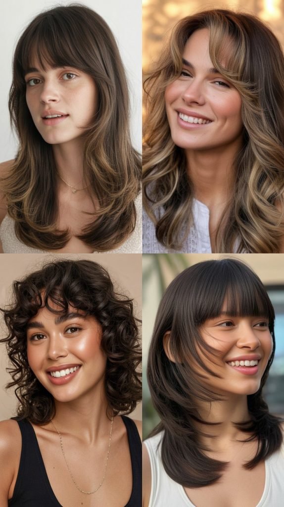 Curtain Bangs with Long Layers