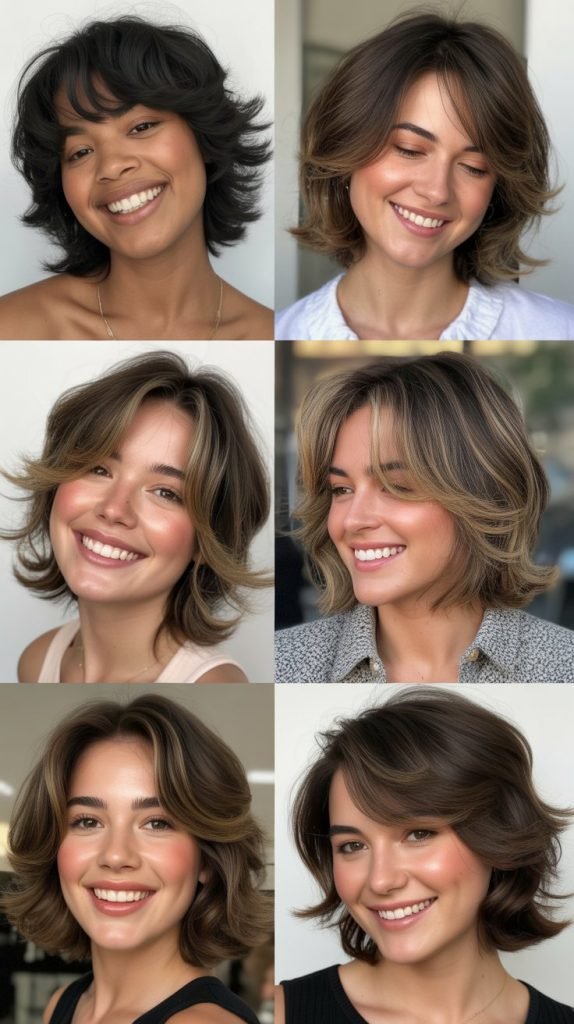 Angled Lob with Balayage Highlights