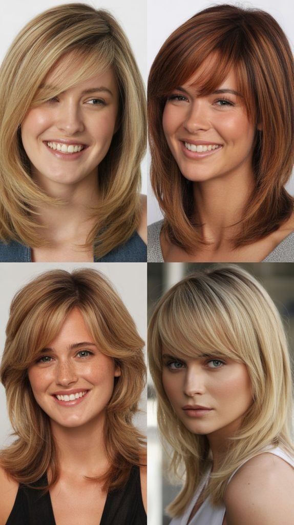 Medium Shag with Center-Parted Bangs