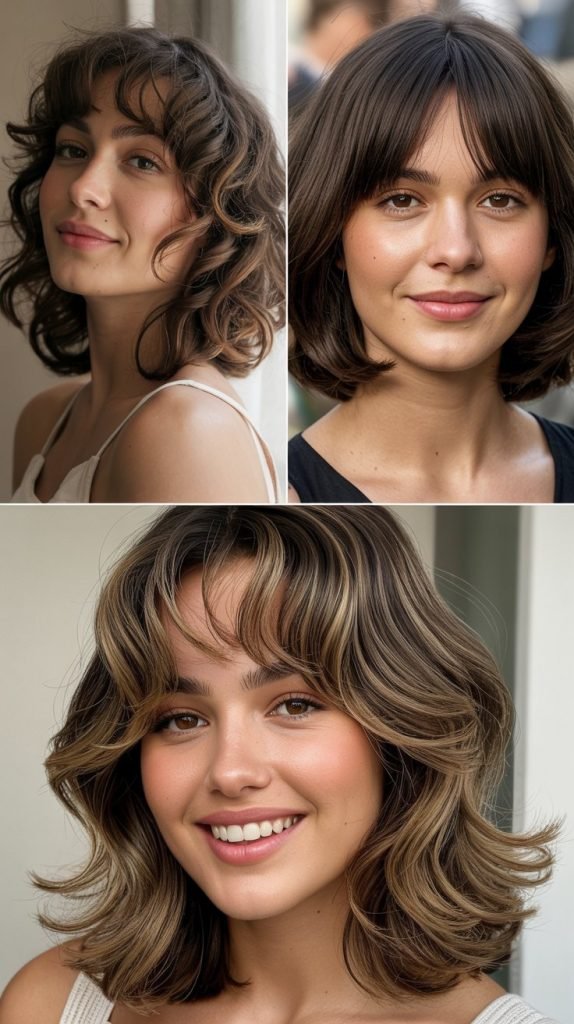 Curtain Bangs with Face-Framing Layers