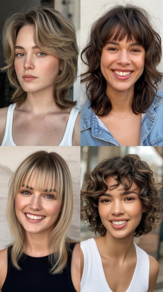 Layered Mid-Length with Razored Bangs