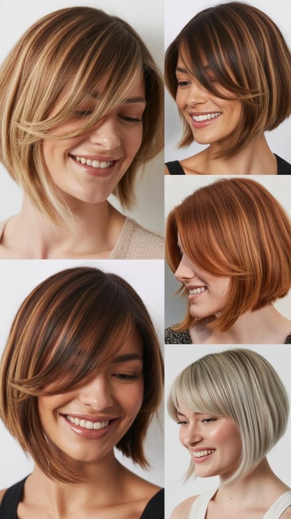 Angled Bob With Side-Swept Fringe
