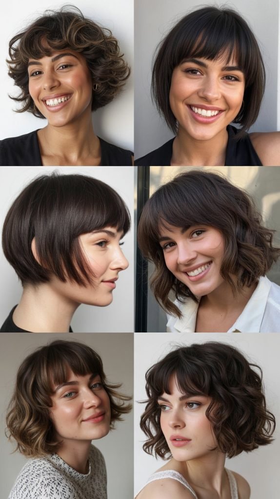 Textured Bob With Full Fringe
