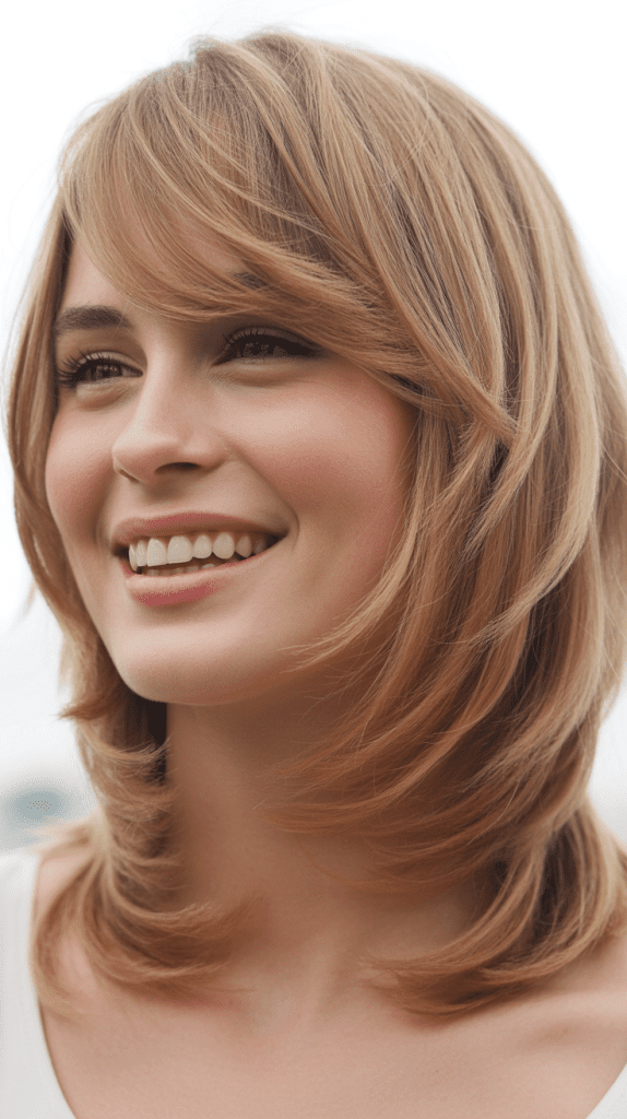Classic Layered Bob With Side-Swept Bangs