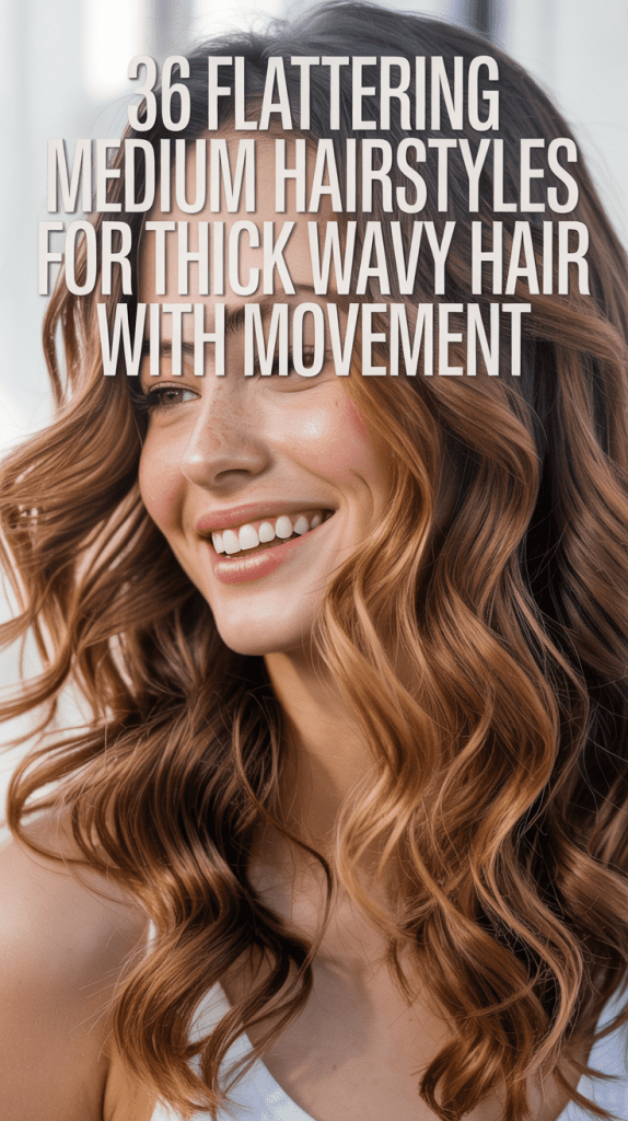 Flattering Medium Hairstyles for Thick Wavy Hair with Movement