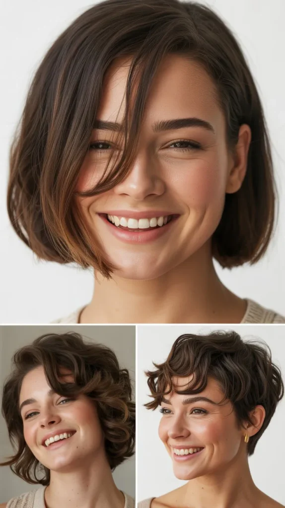 Chin-Length Bob with Peek-a-Boo Bangs