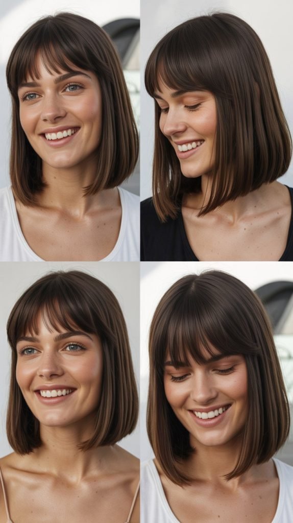  Straight Long Bob With Baby Bangs