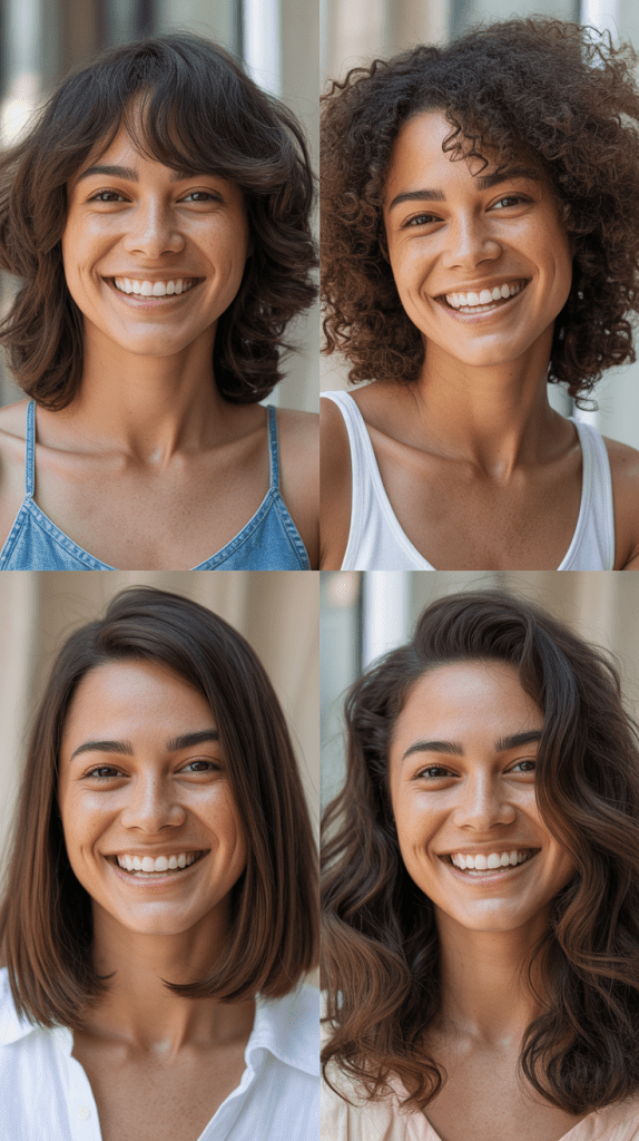  Layered Lob With Curtain Bangs