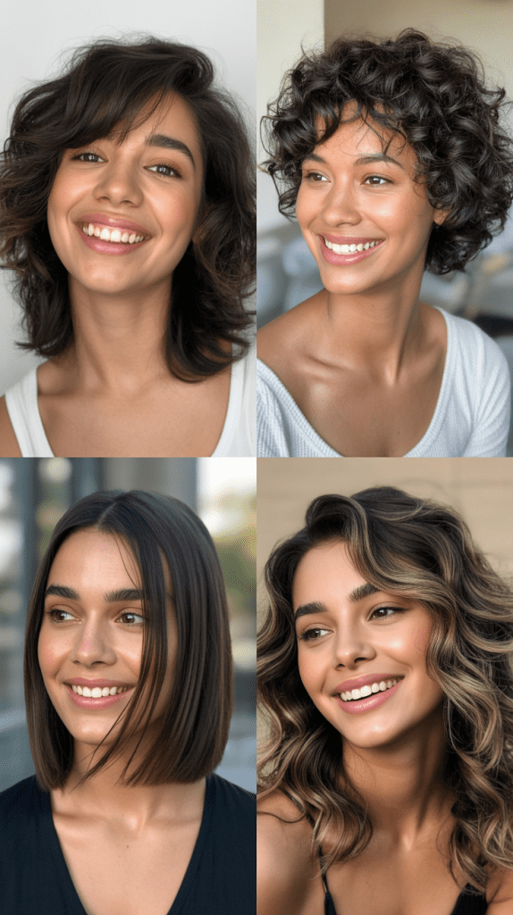 Asymmetrical Shaggy Lob With Long Side Bangs