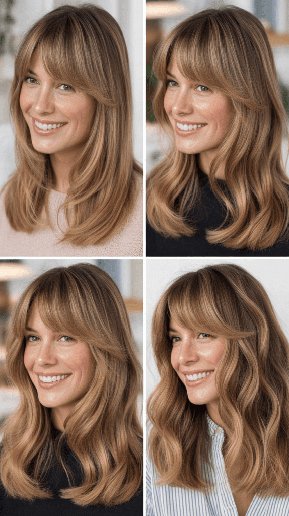 Bronde with Seamless Layers and Curtain Bangs