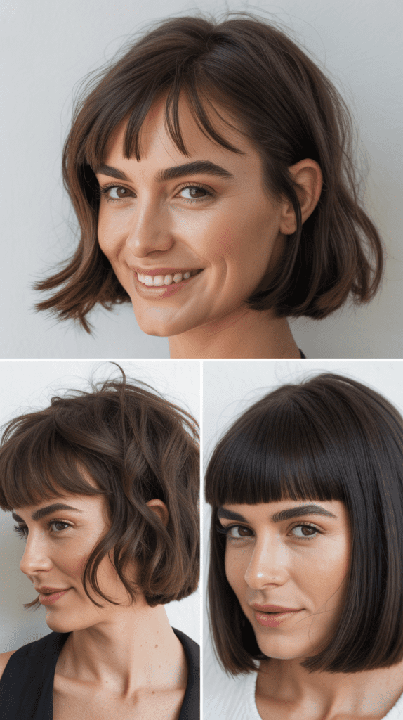 Asymmetrical Lob With Micro Bangs