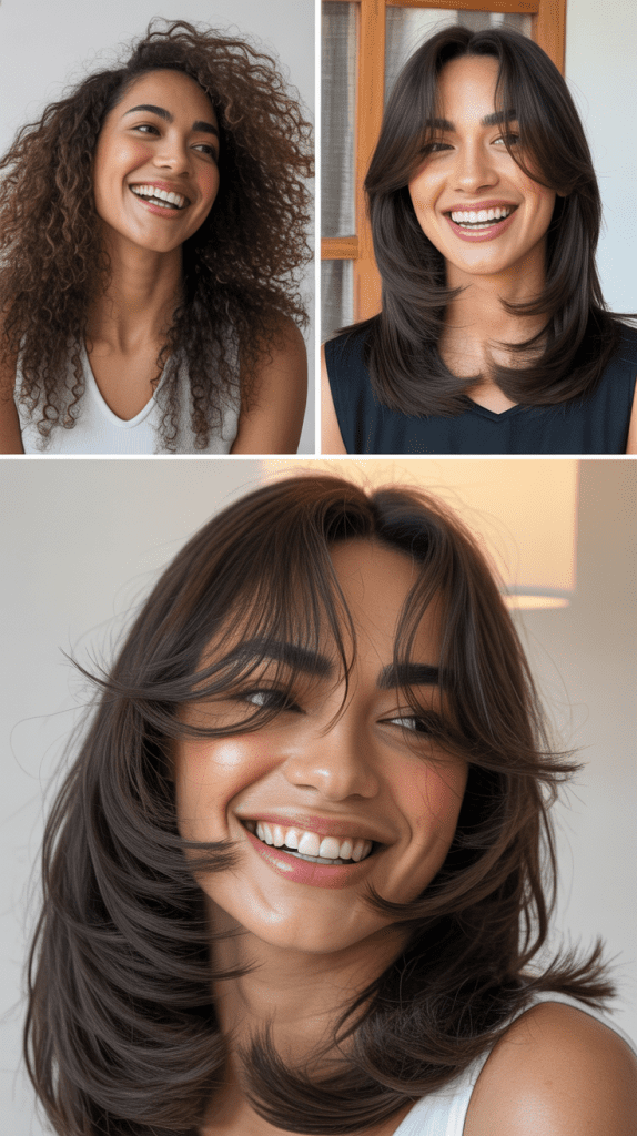 Extreme Long Layers With Curtain Bangs