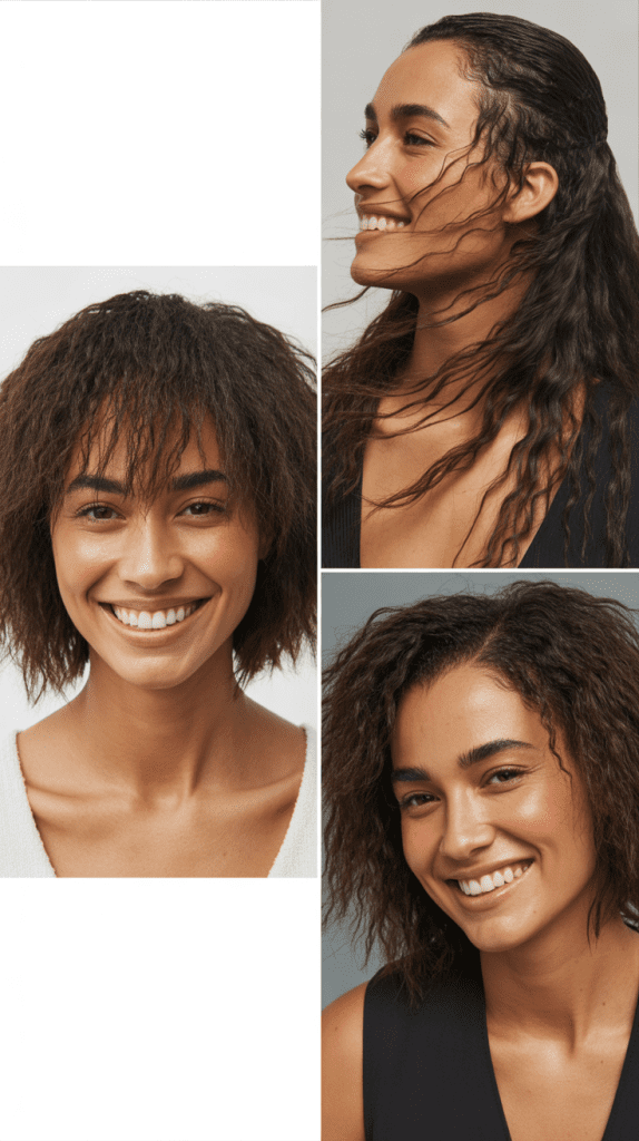 Choppy Curtain Bangs With Shattered Ends