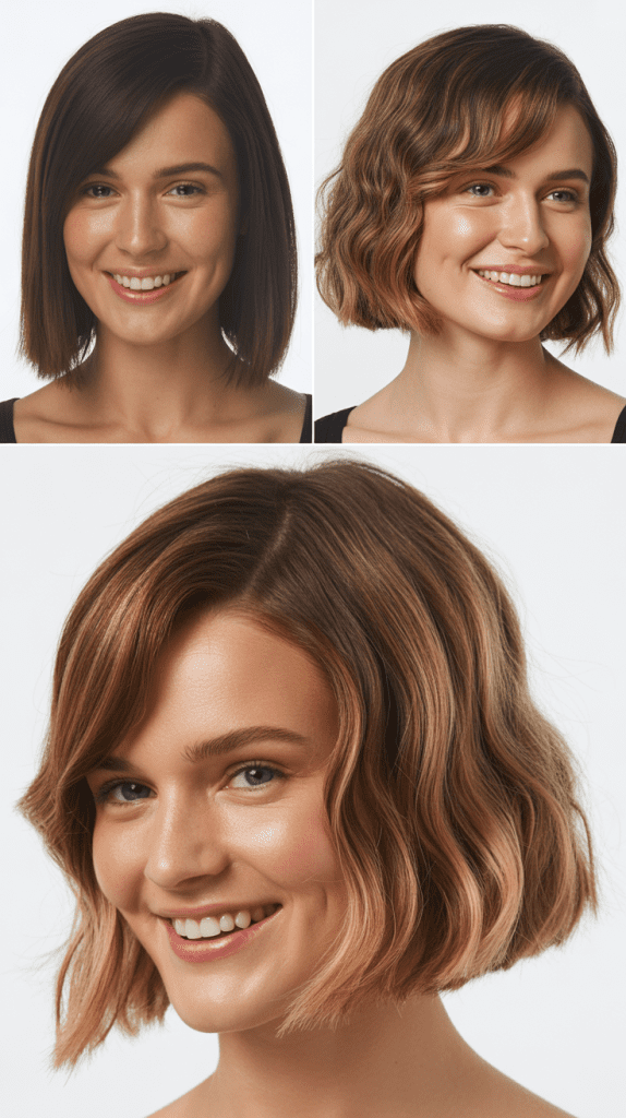 Blunt Lob With Side-Swept Bangs