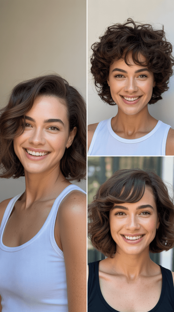 Wavy Textured LOB With Tapered Bangs