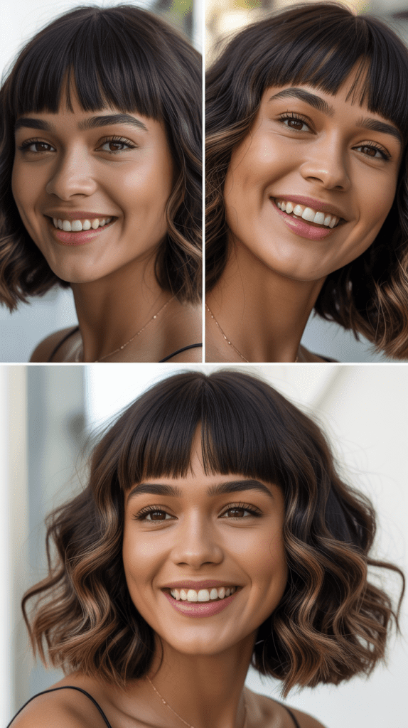 Inverted Lob With Blunt Bangs