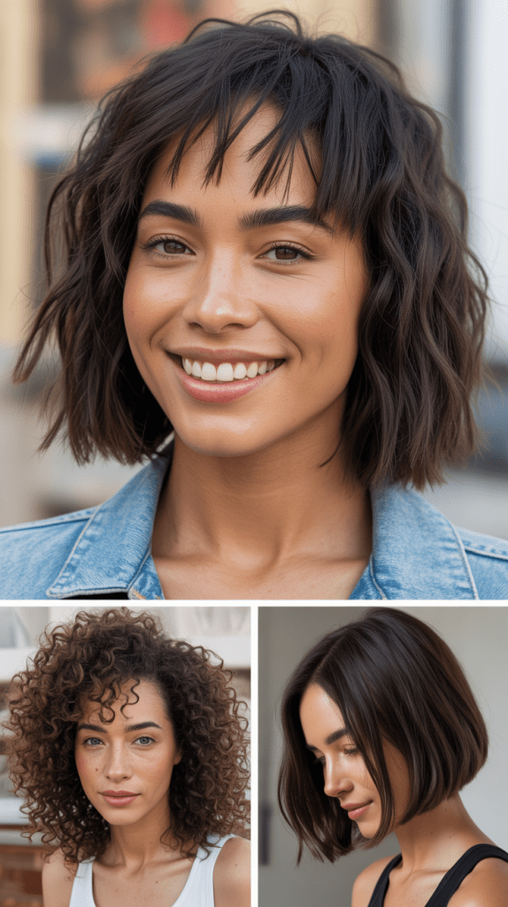 Razored Textured LOB With Piecey Bangs