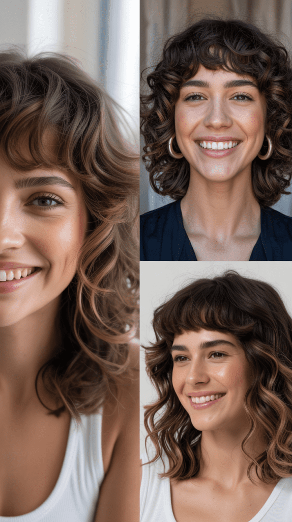 Wavy Lob With Blunt Bangs