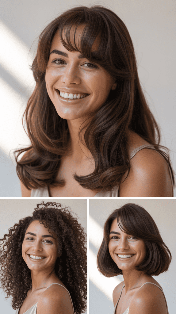 Side-Swept Bangs With One-Length Hair