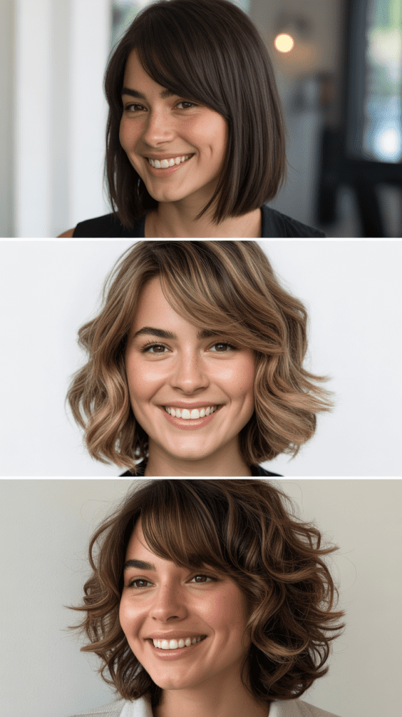 Layered Lob With Side-Swept Bangs